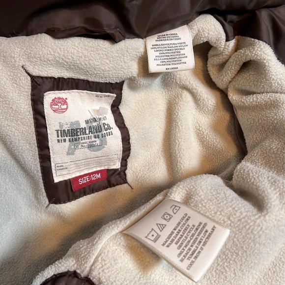 🥳 Host Pick 🥳 - Timberland Kids Parks Snap Front Removable Hood Jacket size 12M - Picture 3 of 16